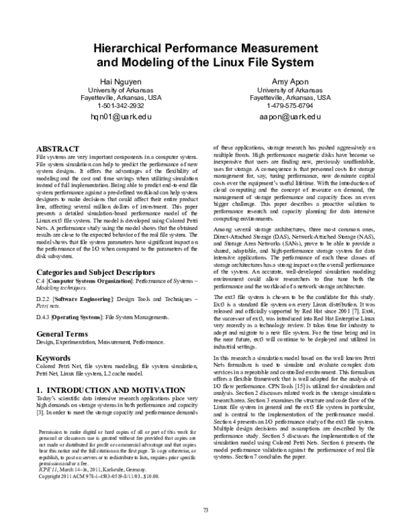 (PDF) Hierarchical performance measurement and modeling of the linux ...