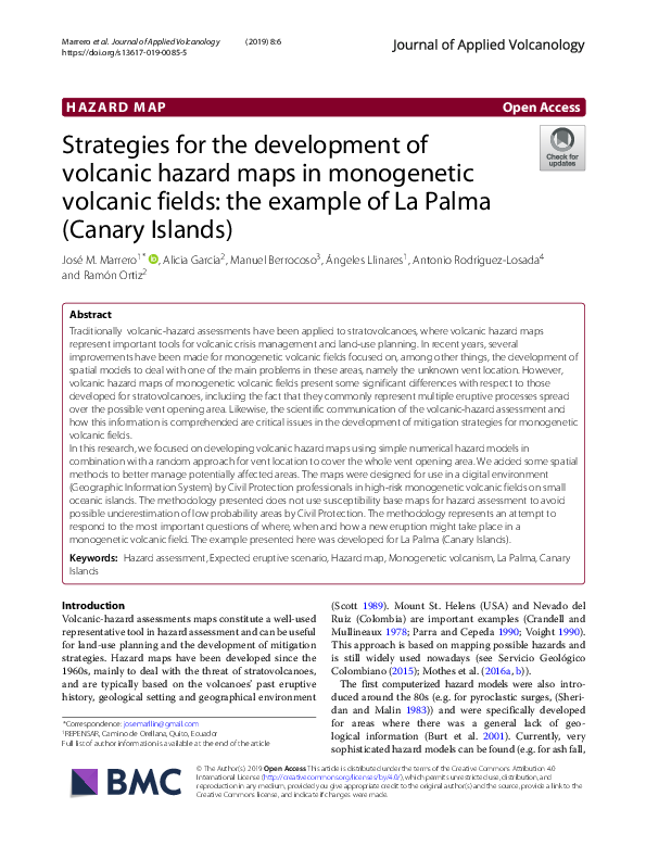 (PDF) Strategies for the development of volcanic hazard maps in ...