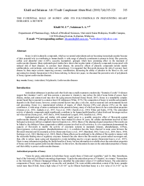 (PDF) The potential role of honey and its polyphenols in preventing ...