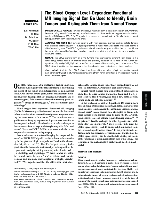 (PDF) The Blood Oxygen Level–Dependent Functional MR Imaging Signal Can ...
