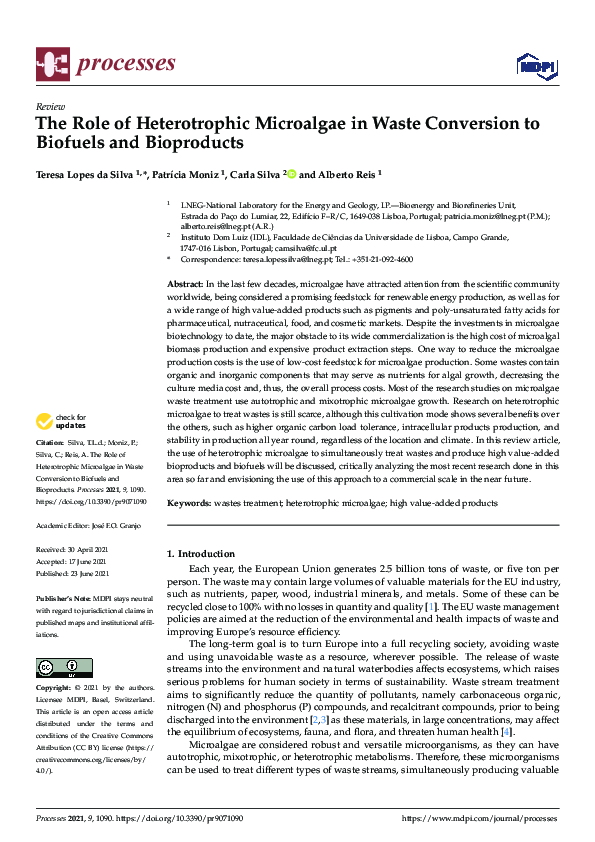 (PDF) The Role of Heterotrophic Microalgae in Waste Conversion to ...