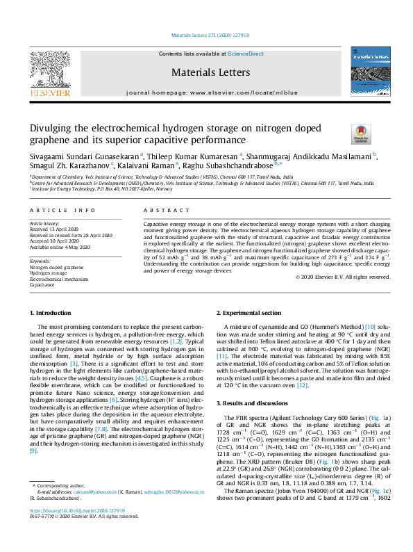 (PDF) Divulging the electrochemical hydrogen storage on nitrogen doped ...