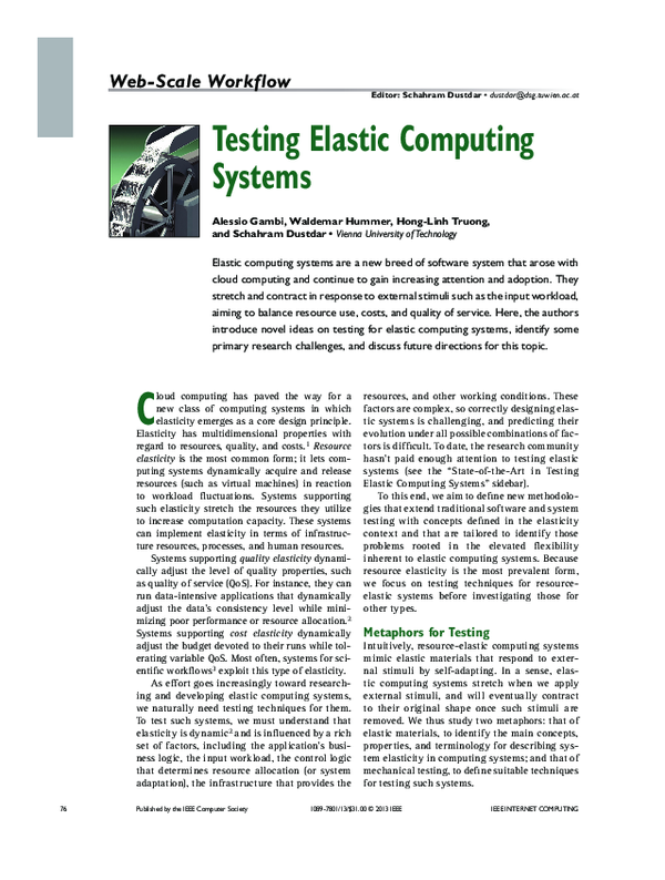 (PDF) Testing Elastic Computing Systems