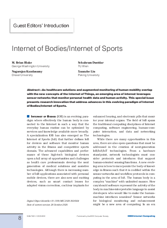 (PDF) Internet of Bodies/Internet of Sports