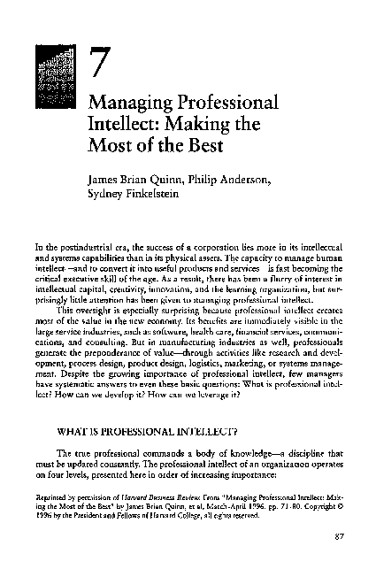 (PDF) Strategic management of intellectual capital in firms: attempting ...