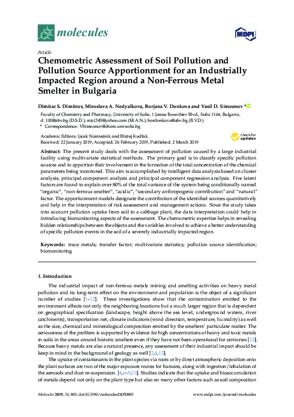 (PDF) Chemometric Assessment of Soil Pollution and Pollution Source ...