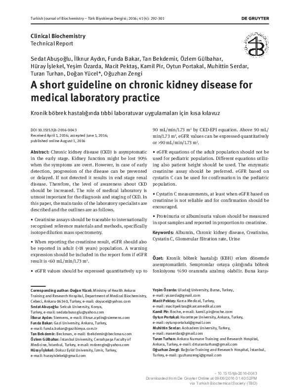 (PDF) A short guideline on chronic kidney disease for medical ...
