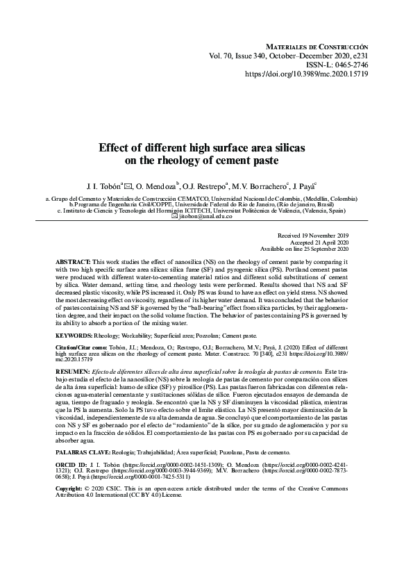 (PDF) Effect of different high surface area silicas on the rheology of ...