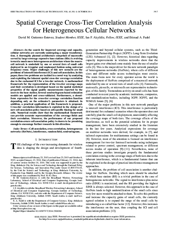 (PDF) Spatial Coverage Cross-Tier Correlation Analysis for ...