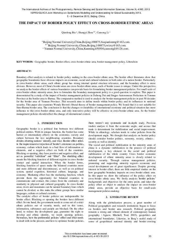 (PDF) The impact of Border policy effect on cross-border ethnic areas