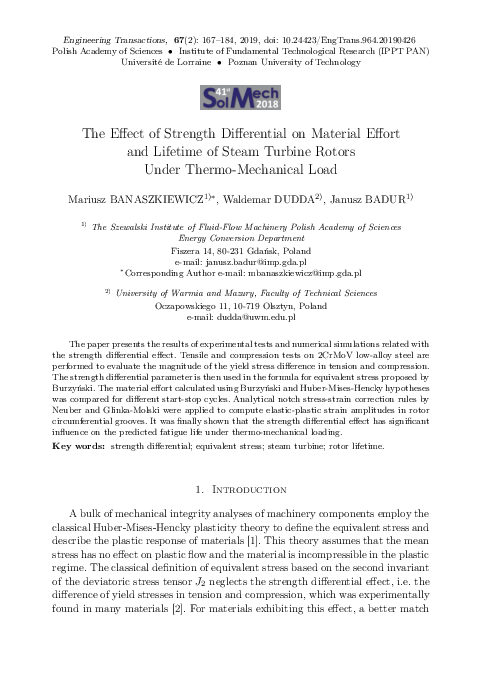 (PDF) The Effect of Strength Differential on Material Effort and ...