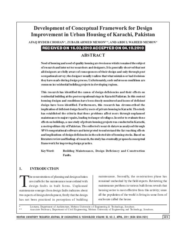 (PDF) Development of Conceptual Framework for Design Improvement in ...