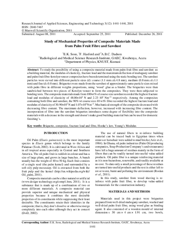 (PDF) Study of Mechanical Properties of Composite Materials Made from ...