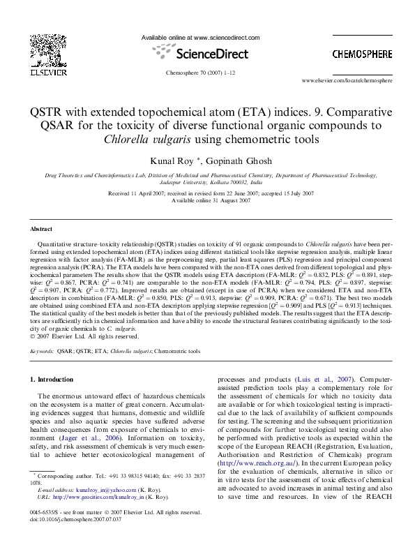(PDF) QSTR with extended topochemical atom (ETA) indices. 9 ...