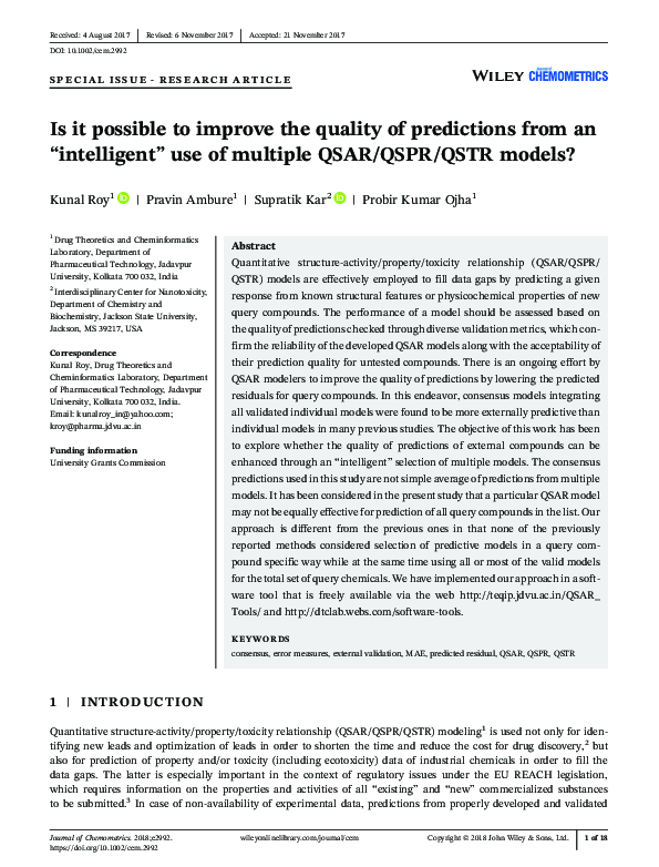 (PDF) Is it possible to improve the quality of predictions from an ...