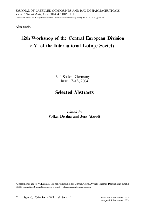 (PDF) 12th Workshop of the Central European Division e.V. of the ...