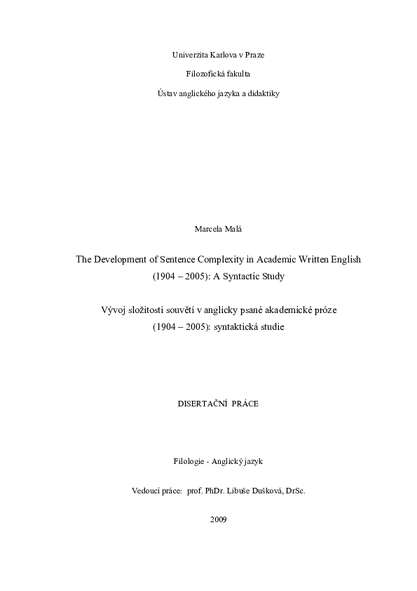 (PDF) The development of sentence complexity in academic written ...