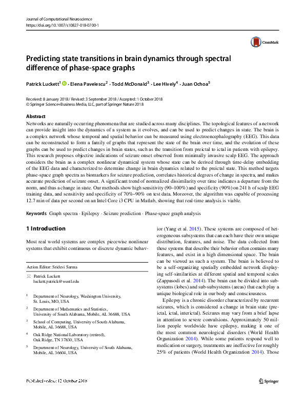 (PDF) Predicting state transitions in brain dynamics through spectral ...
