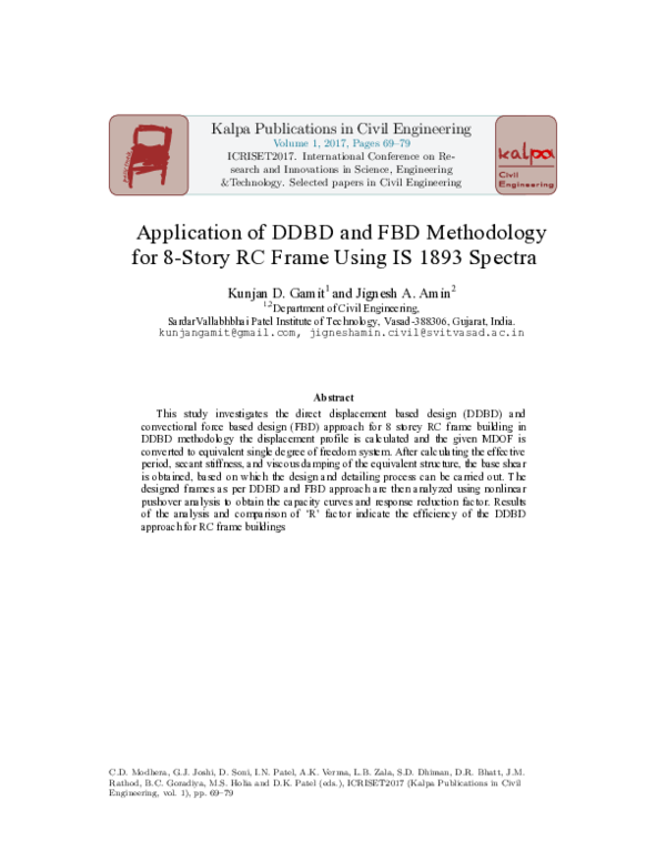 (PDF) Application of DDBD and FBD Methodology for 8-Story RC Frame ...