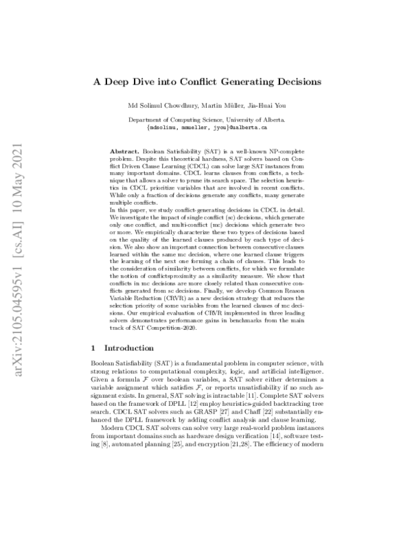 (PDF) A Deep Dive into Conflict Generating Decisions