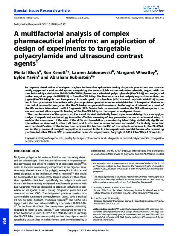 (PDF) A multifactorial analysis of complex pharmaceutical platforms: an ...