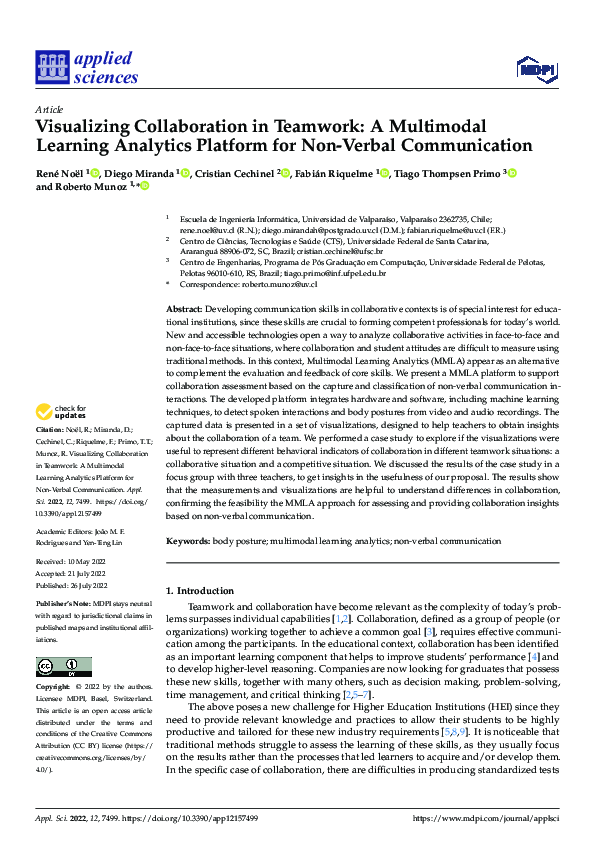 (PDF) Visualizing Collaboration in Teamwork: A Multimodal Learning ...