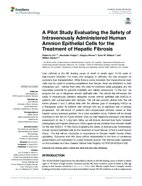 (PDF) A Pilot Study Evaluating the Safety of Intravenously Administered ...