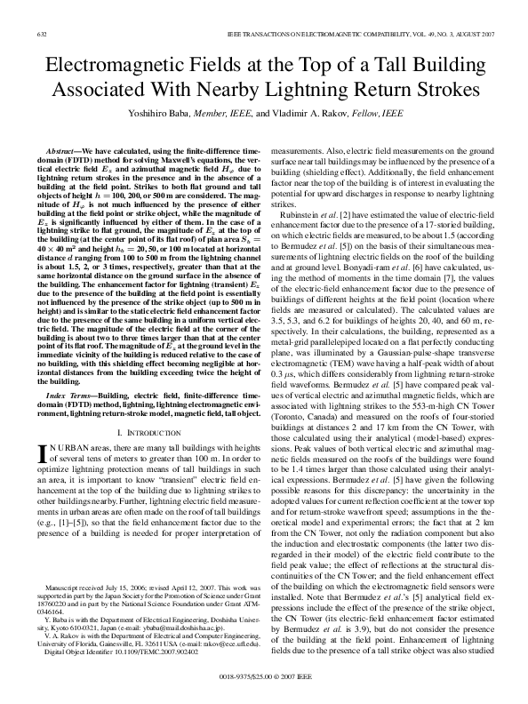 (PDF) Electromagnetic Fields at the Top of a Tall Building Associated ...