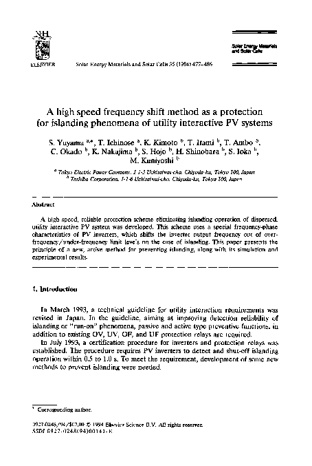 (PDF) A high speed frequency shift method as a protection for islanding ...