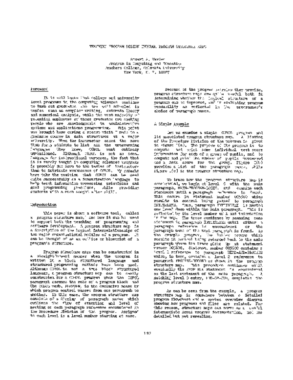(PDF) Teaching program design through program structure maps