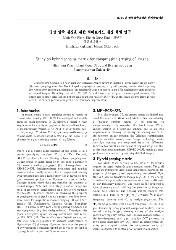 (PDF) Study on hybrid sensing matrix for compressive sensing of images