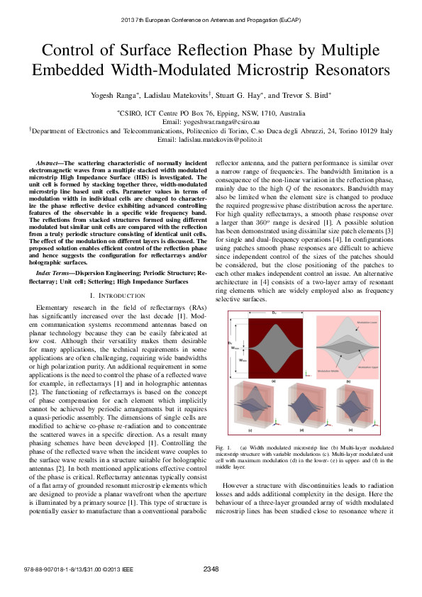 (PDF) Control of surface reflection phase by multiple embedded width ...