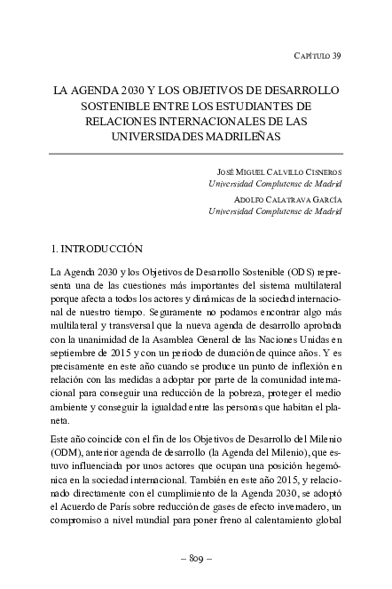 (PDF) La agenda 2030 y los objetivos de desarrollo sostenible entre los ...