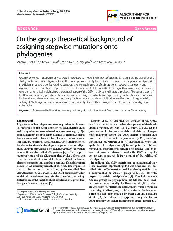 (PDF) On the group theoretical background of assigning stepwise ...