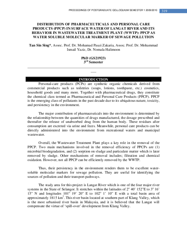 (PDF) Distribution of pharmaceuticals and personal care products (PPCP ...