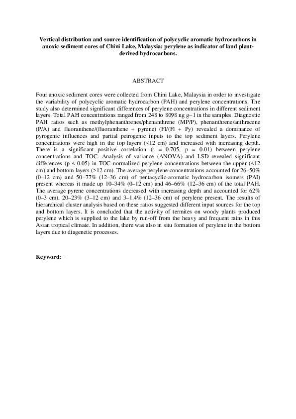 (PDF) Vertical distribution and source identification of polycyclic ...