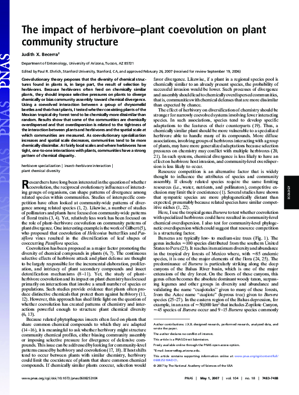 (PDF) The impact of herbivore–plant coevolution on plant community ...