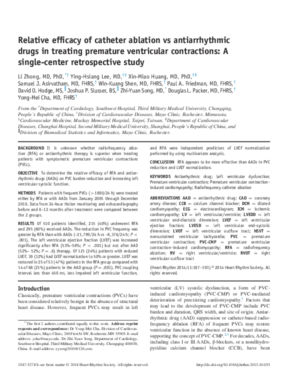 (PDF) Relative efficacy of catheter ablation vs antiarrhythmic drugs in ...