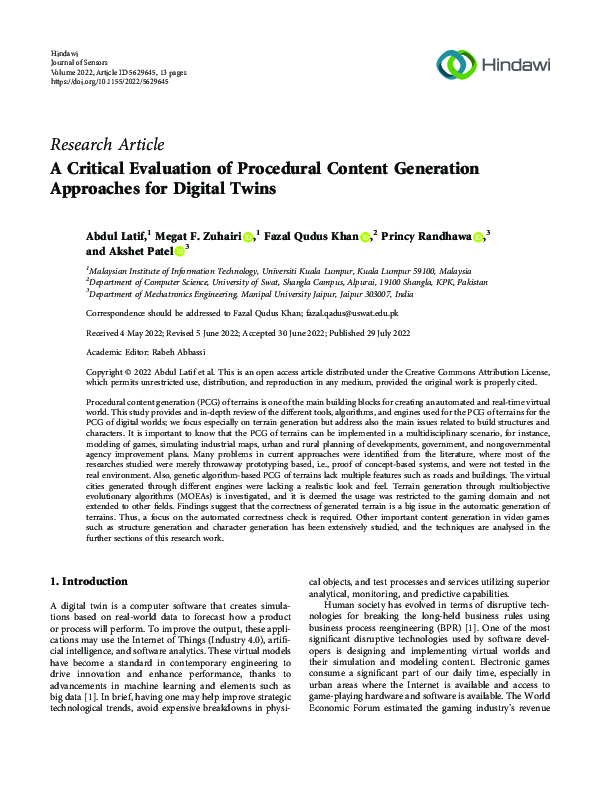 (PDF) A Critical Evaluation of Procedural Content Generation Approaches ...