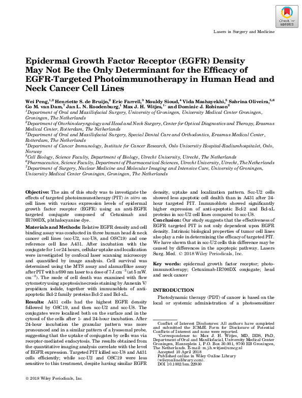 (PDF) Epidermal growth factor receptor (EGFR) density may not be the ...