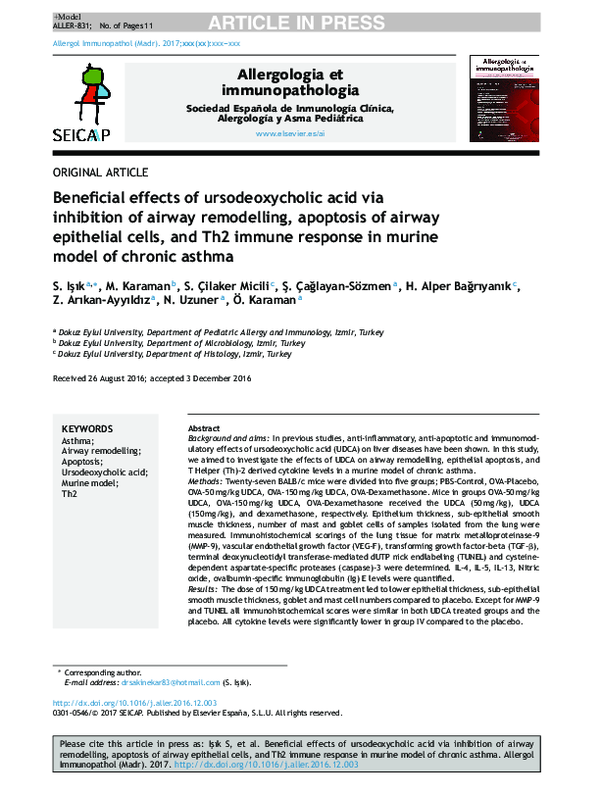 (PDF) Beneficial effects of ursodeoxycholic acid via inhibition of ...