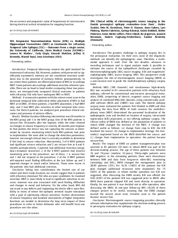 (PDF) T04. Clinical utility of electromagnetic source imaging in the ...