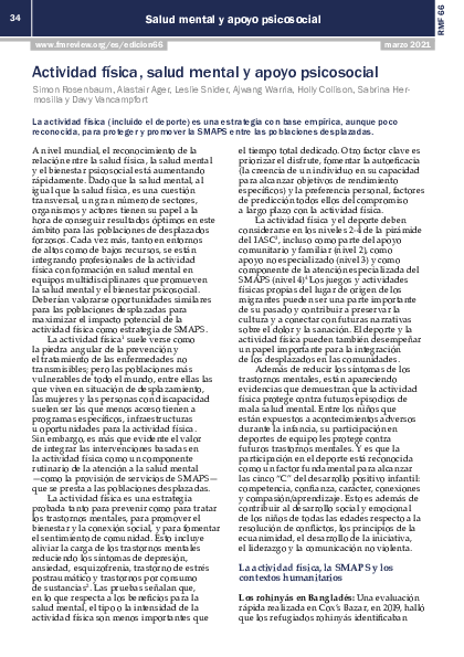 (PDF) Actividad física, salud mental y apoyo psicosocial
