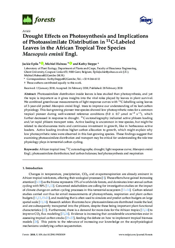 (PDF) Drought Effects on Photosynthesis and Implications of ...