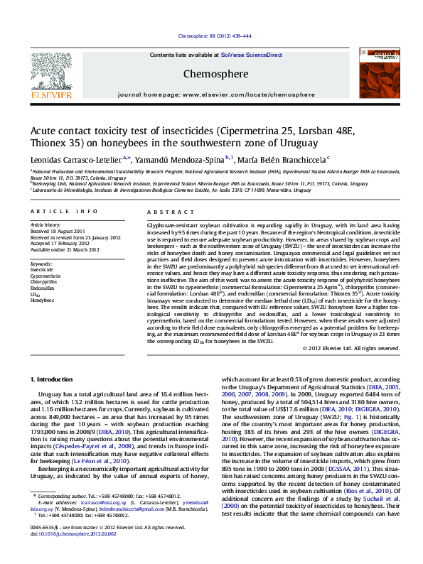 (PDF) Acute contact toxicity test of insecticides (Cipermetrina 25 ...