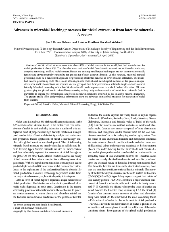 (PDF) Advances in microbial leaching processes for nickel extraction ...