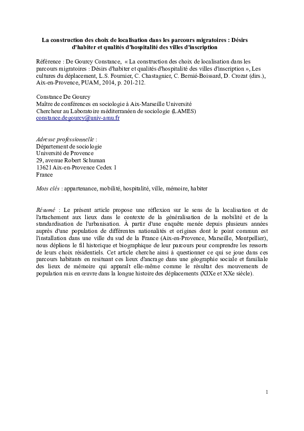 Art construction des choix localisation