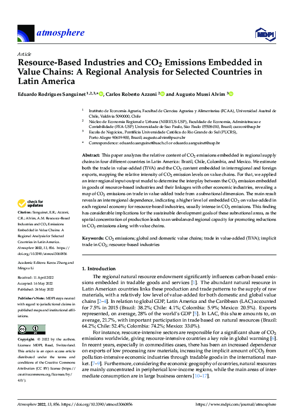 (PDF) Resource-Based Industries and CO2 Emissions Embedded in Value ...