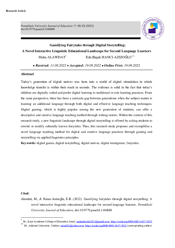(PDF) Digital Storytelling for Language Learning
