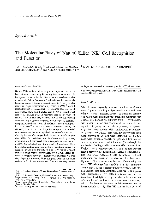(PDF) The molecular basis of Natural Killer (NK) cell recognition and ...